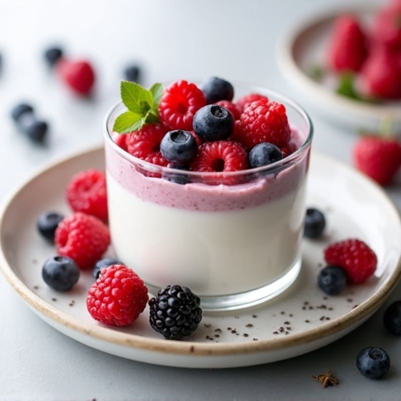 Greek Yogurt Protein Mousse with Mixed Berries