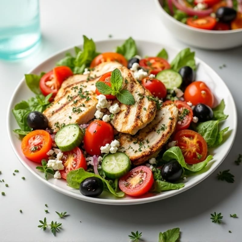 Fresh Mediterranean Chopped Salad with Herb-Marinated Feta