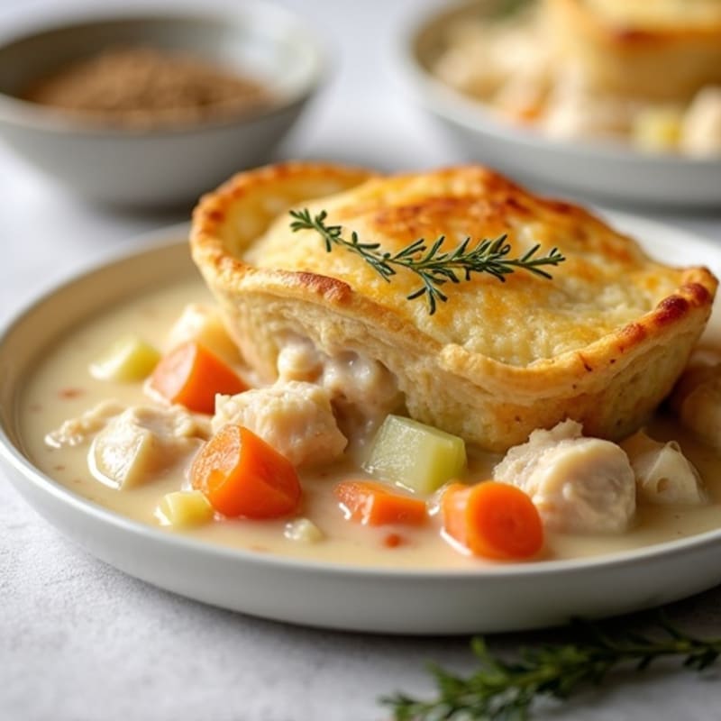 Lightened-Up Creamy Chicken Pot Pie with Root Vegetables