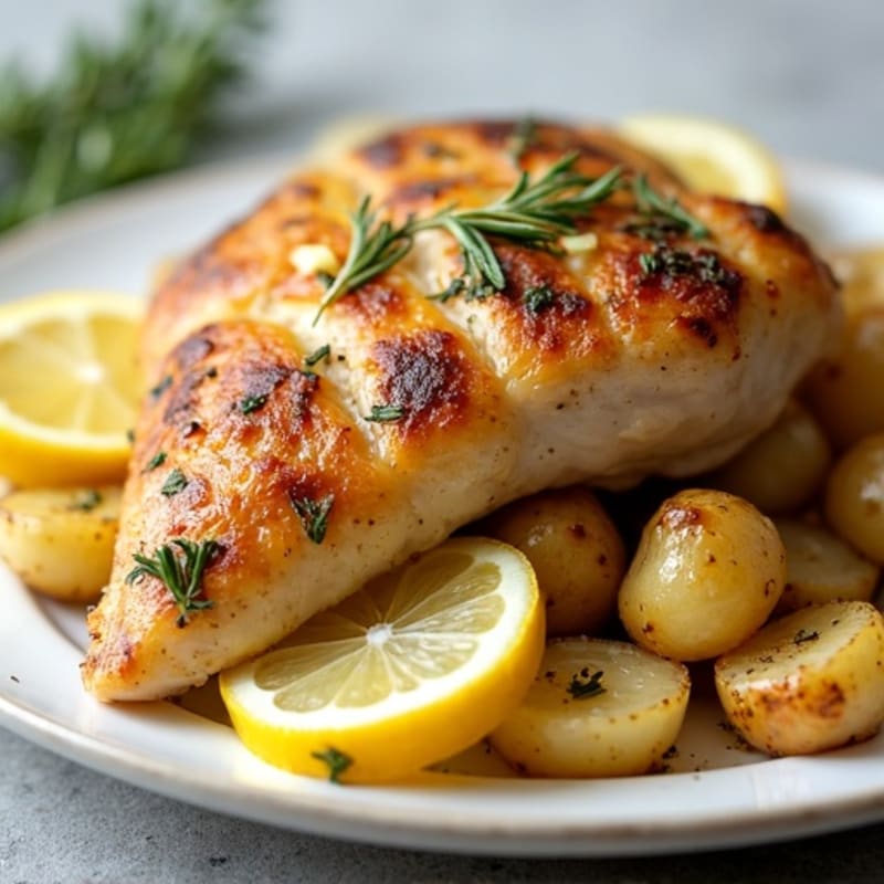 Lemon-Herb Roasted Chicken with Crispy Turnips