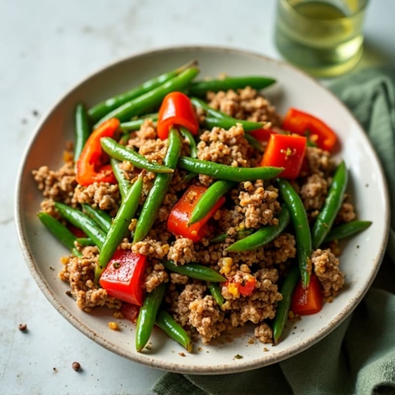 Lean Ground Turkey Skillet with Crispy Green Beans