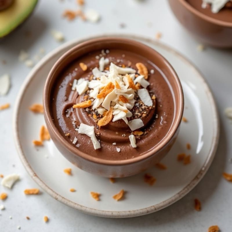 Silky Chocolate Protein Pudding with Toasted Coconut