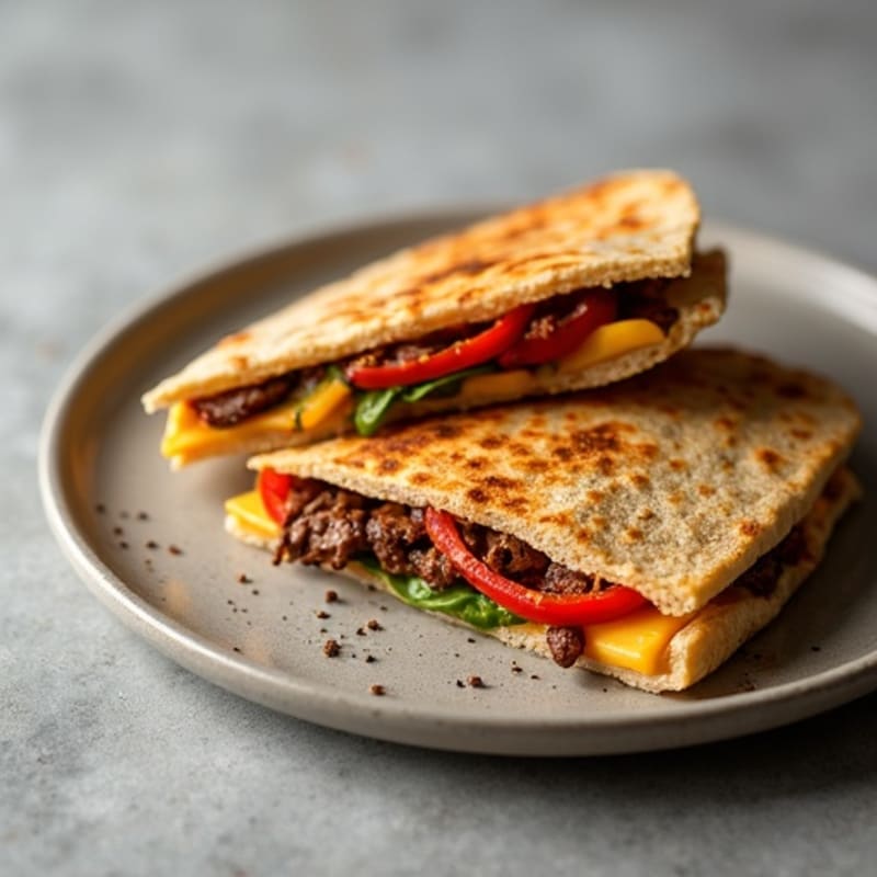 Grilled Steak and Pepper Protein Quesadillas
