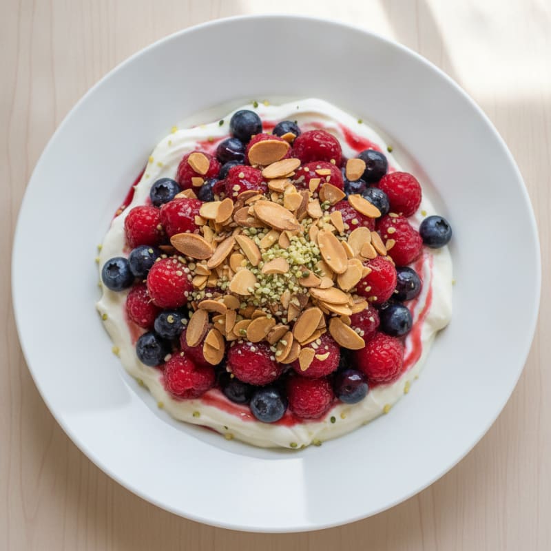 Greek Yogurt Protein Parfait with Mixed Berries