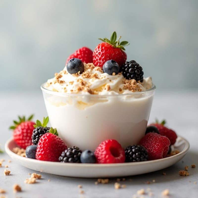 Creamy Greek Yogurt with Protein Powder and Mixed Berries