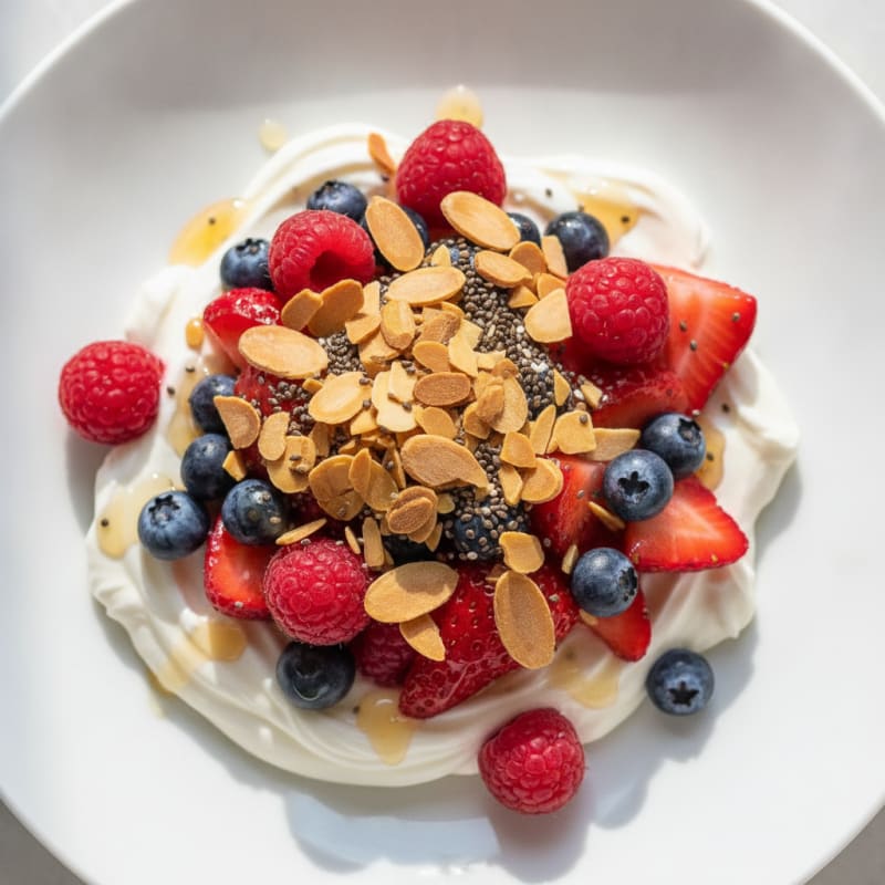 Greek Yogurt Protein Parfait with Mixed Berries