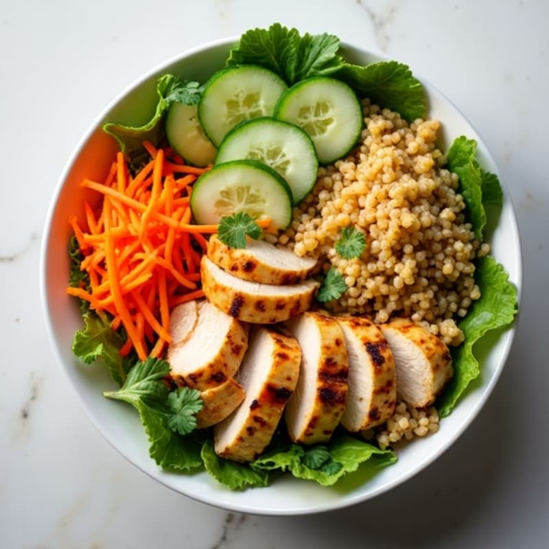 Grilled Chicken and Quinoa Power Bowl with Crunchy Vegetables