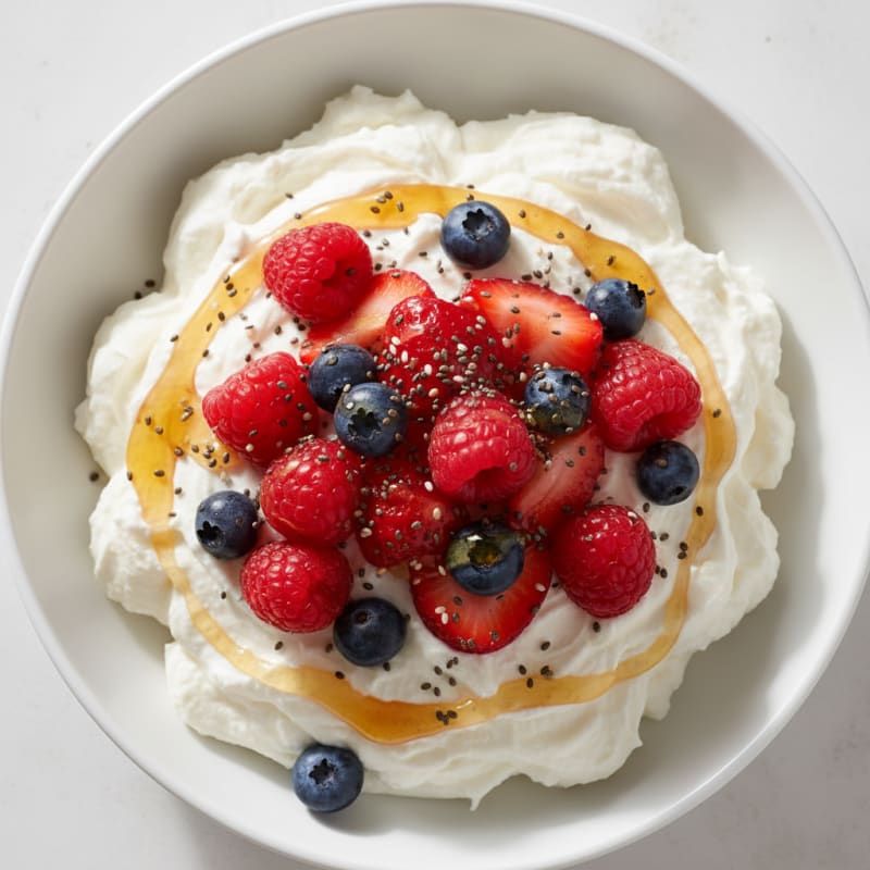 Silky Greek Yogurt Protein Pudding with Berries