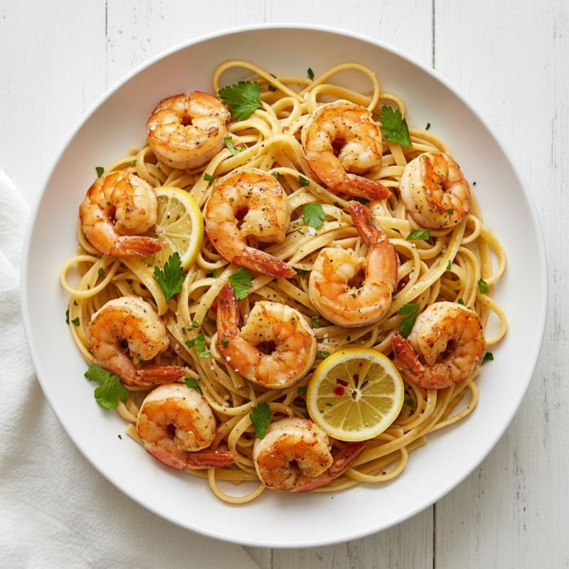 Garlic Butter Shrimp Scampi with Linguine