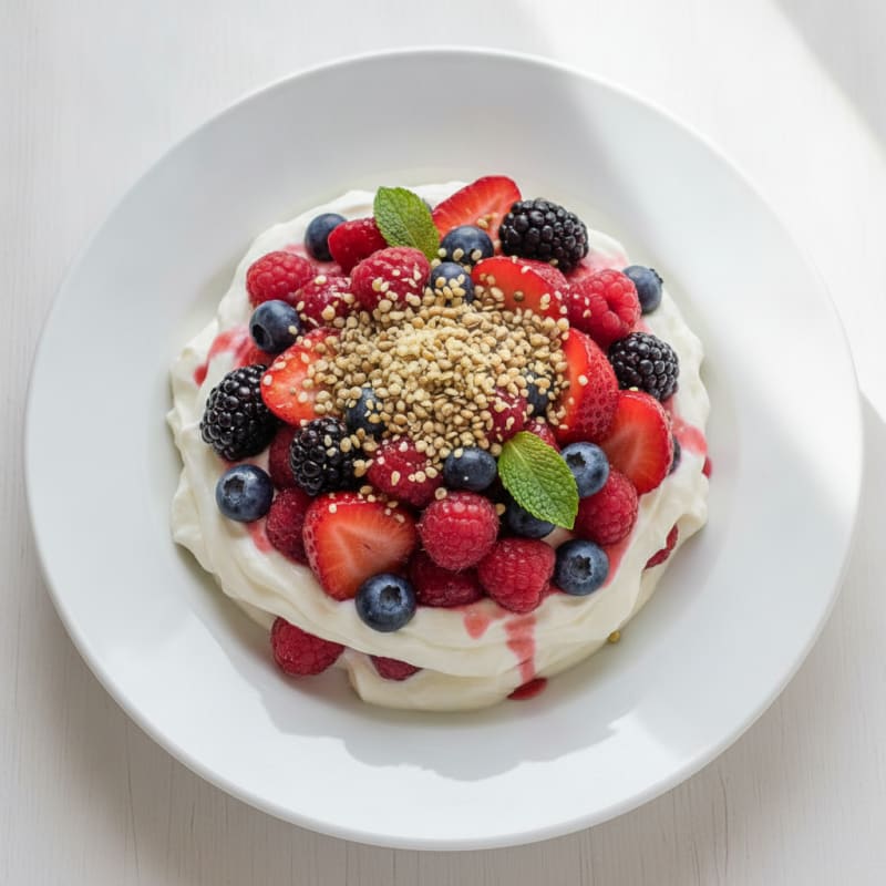 Greek Yogurt Protein Parfait with Mixed Berries