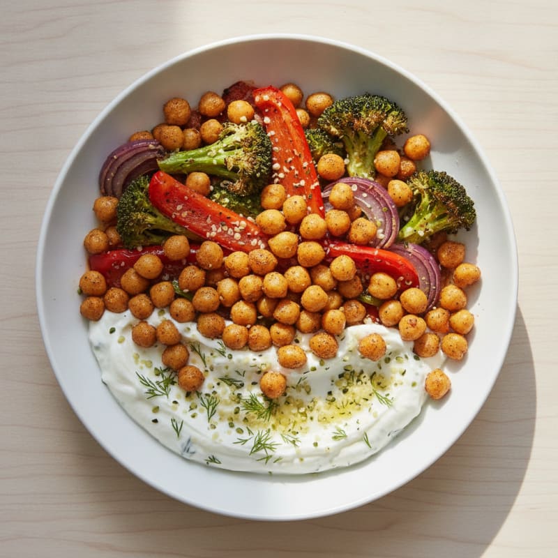 Roasted Vegetable and Chickpea Bowl