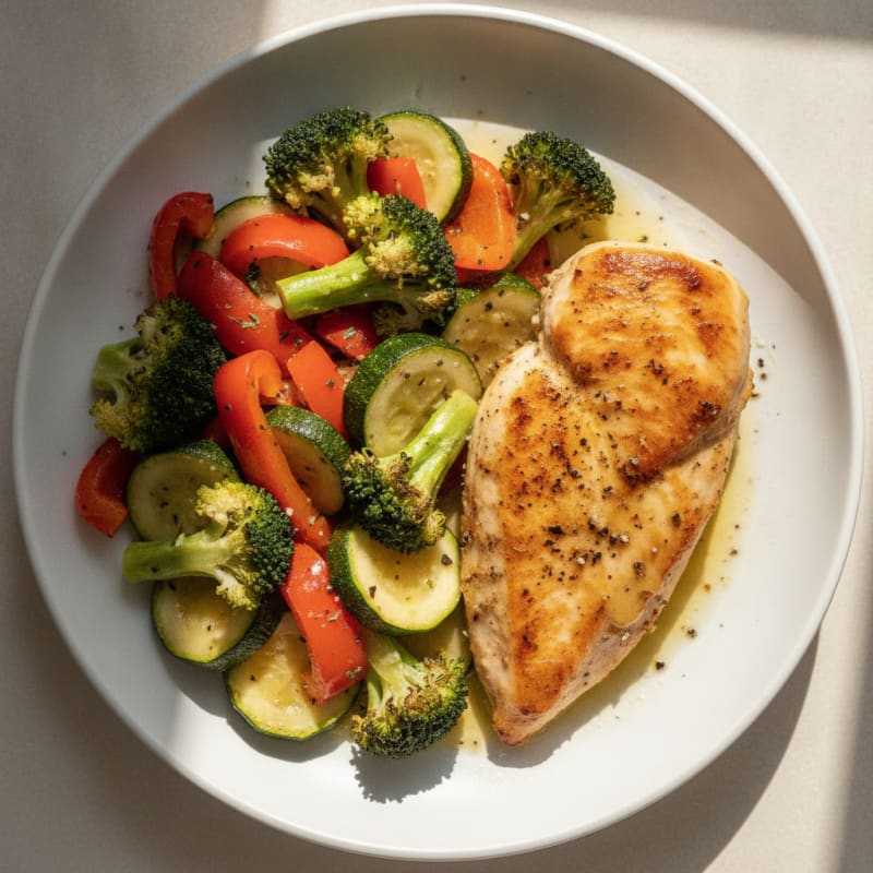 Pan-Seared Chicken with Roasted Vegetables