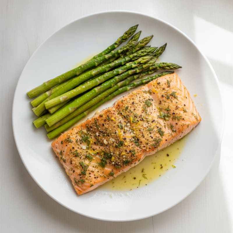 Baked Lemon Herb Salmon with Asparagus