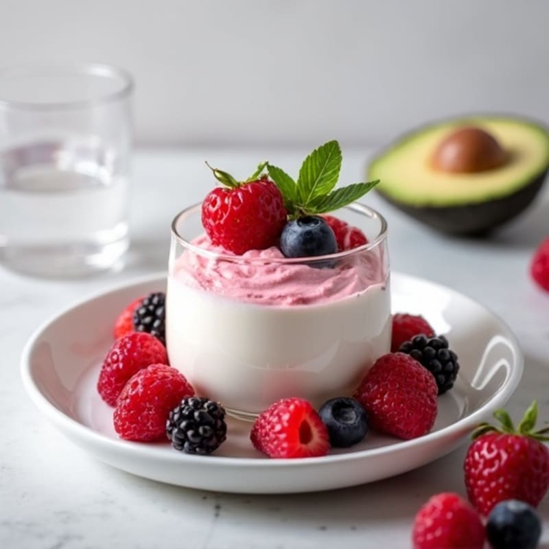 Silky Greek Yogurt Protein Mousse with Mixed Berries