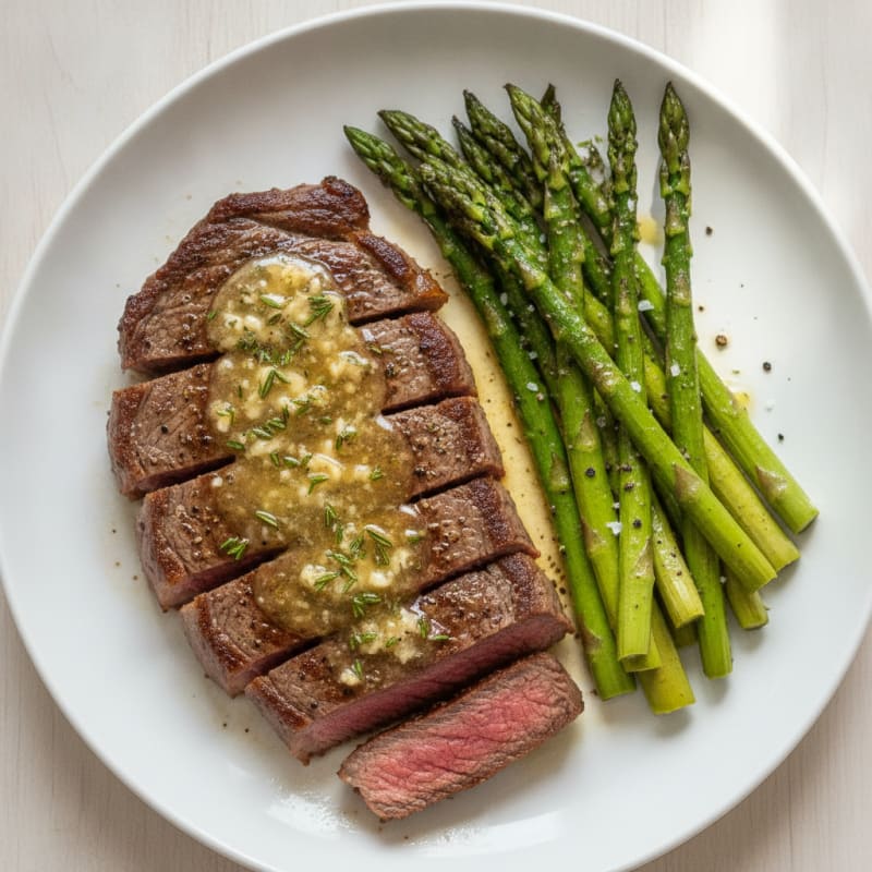 Pan-Seared Steak with Garlic Herb Butter