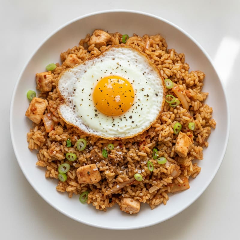 Kimchi Fried Rice with Fried Egg