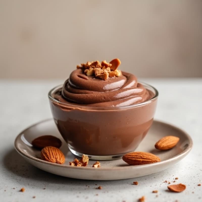 Silky Chocolate Protein Pudding with Almonds