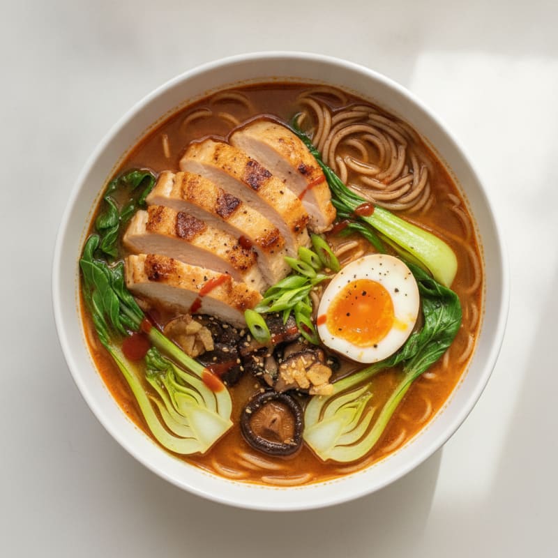 Sriracha Chicken Ramen Soup
