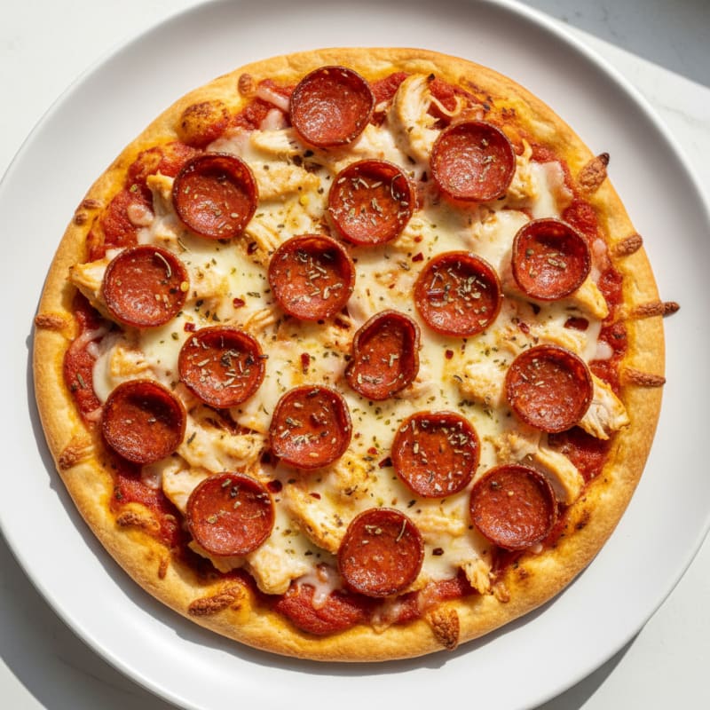 Crispy Pepperoni Pizza with Golden Crust