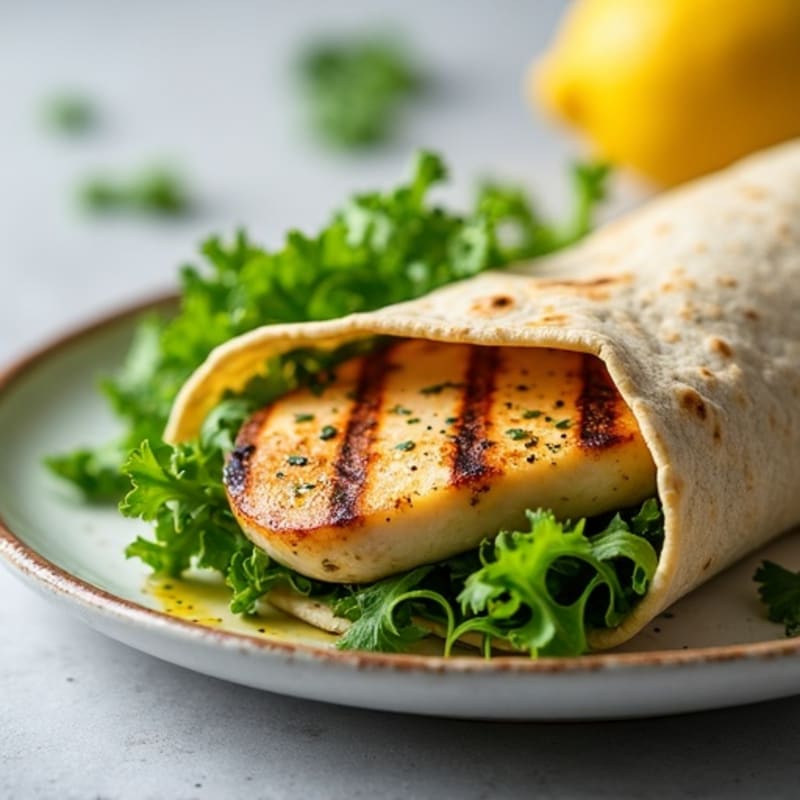Lemon Herb Grilled Chicken Wrap with Fresh Greens