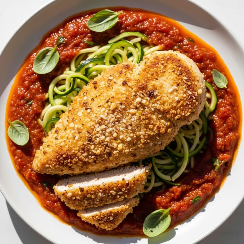 Crispy Parmesan Chicken with Zesty Marinara