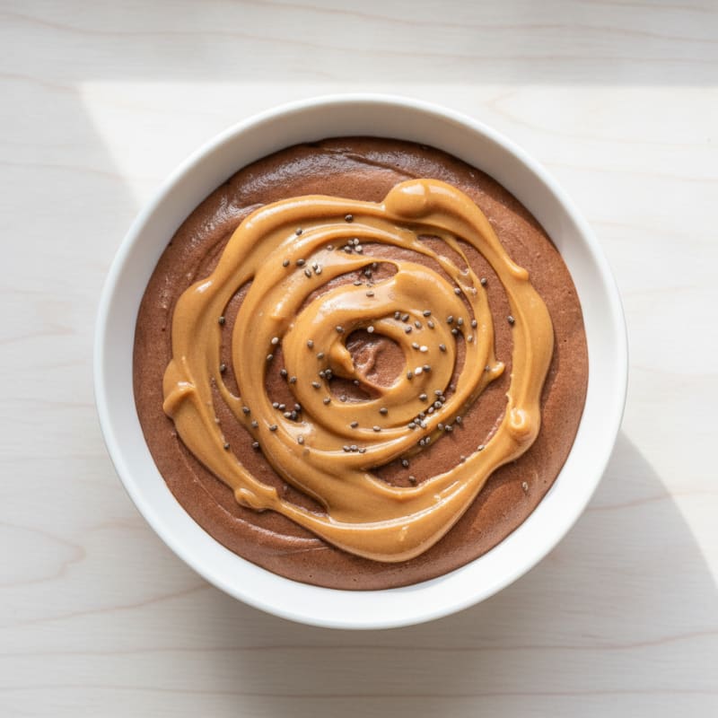 Silky Chocolate Protein Pudding with Peanut Butter Swirl