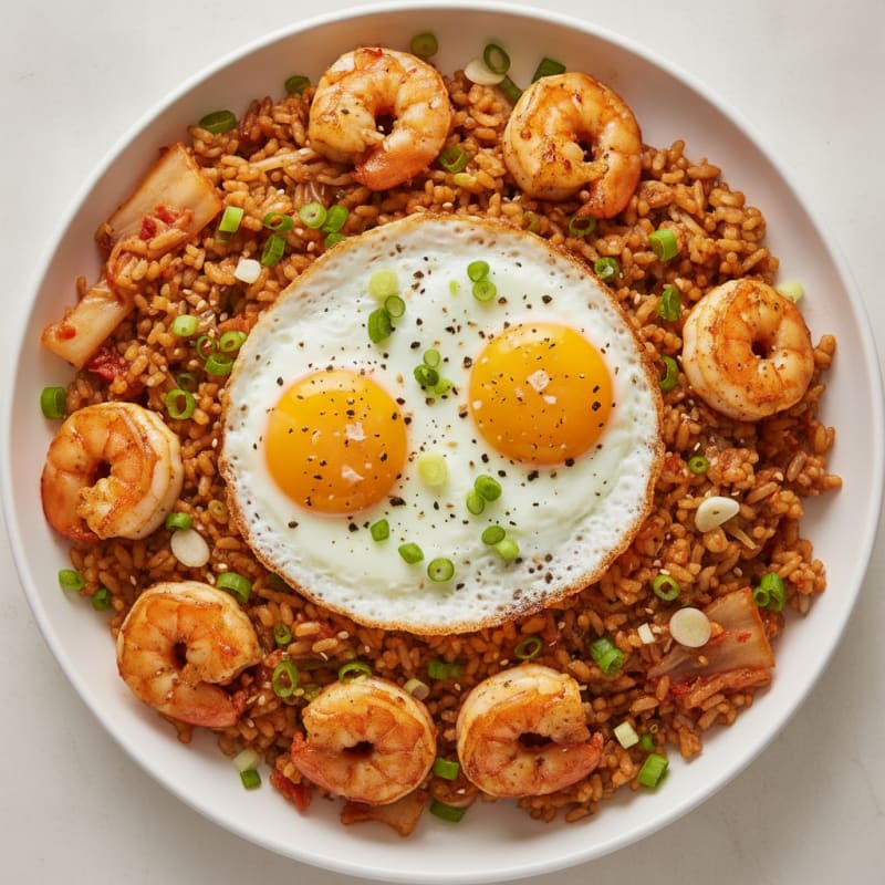 Kimchi Fried Rice with Fried Egg