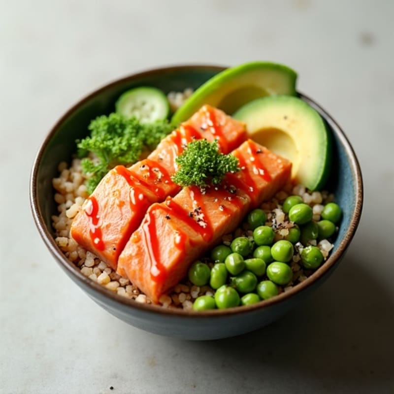 Spicy Salmon Poke Rice Bowl