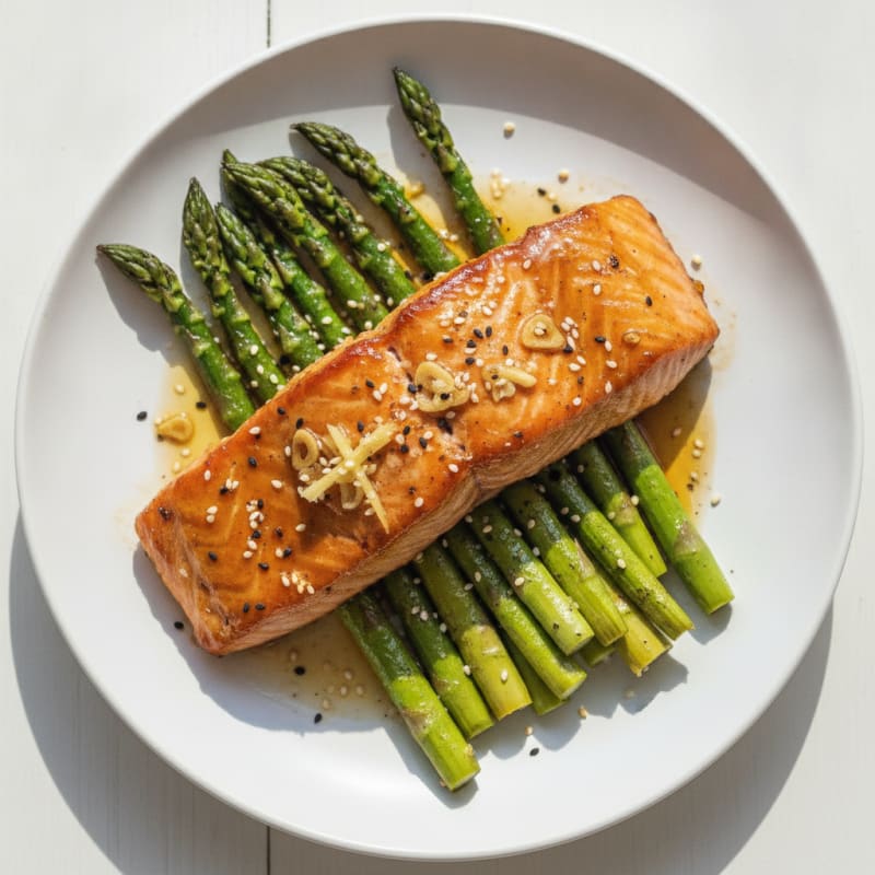 Teriyaki Glazed Salmon with Roasted Asparagus