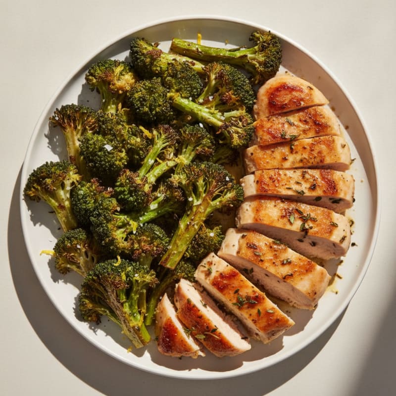 Garlic-Herb Chicken and Roasted Broccoli