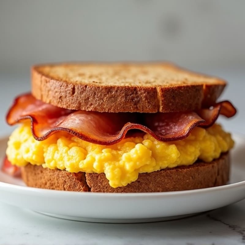 Crispy Turkey Bacon and Fluffy Egg Whole Wheat Sandwich