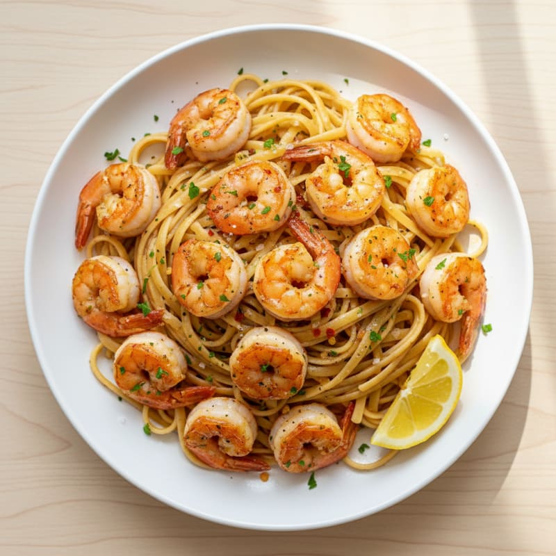Garlic Butter Shrimp Scampi with Linguine