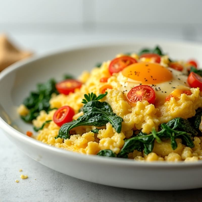 Egg White Scramble with Spinach and Lean Turkey