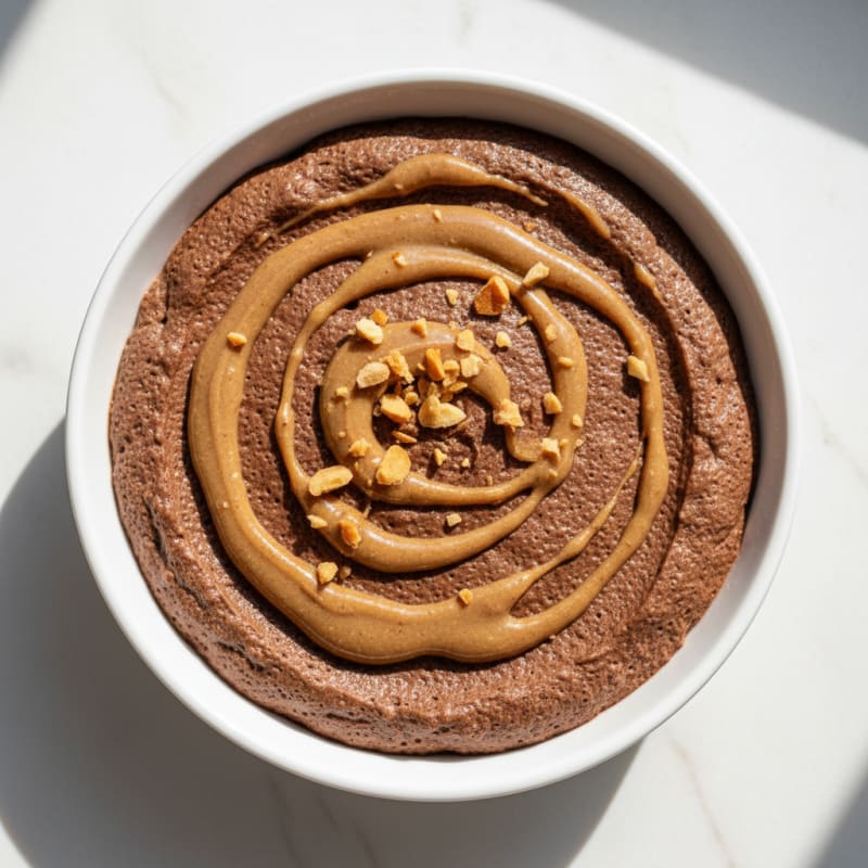 Chocolate Protein Mousse with Almond Butter Swirl
