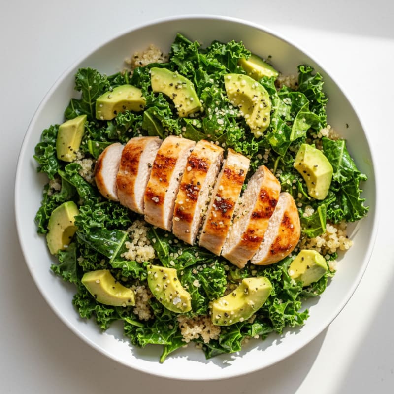 Chicken and Kale Quinoa Bowl