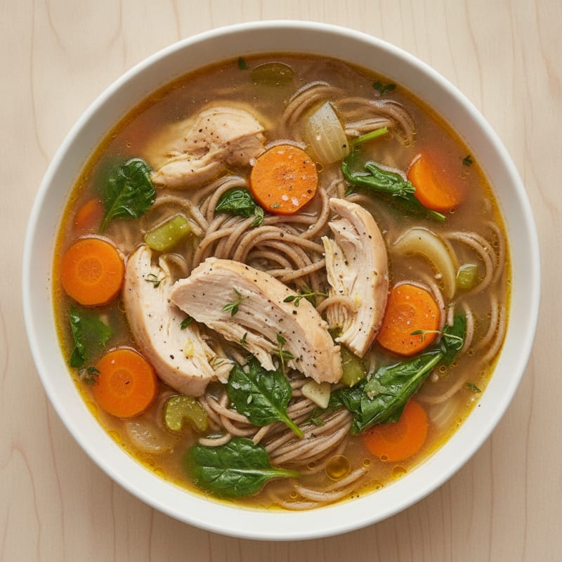 High-Protein Chicken and Vegetable Noodle Soup