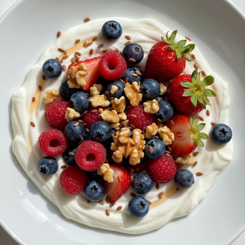Silky Protein Greek Yogurt Bowl with Mixed Berries