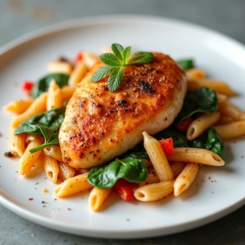 Spicy Cajun Chicken with Creamy Whole Wheat Pasta