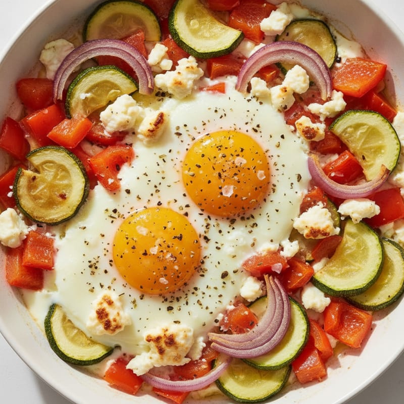 Baked Eggs with Roasted Vegetables