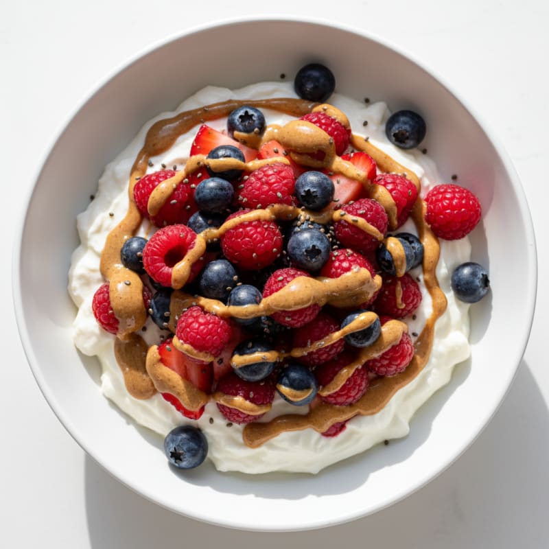 Silky Greek Yogurt Protein Pudding with Berries