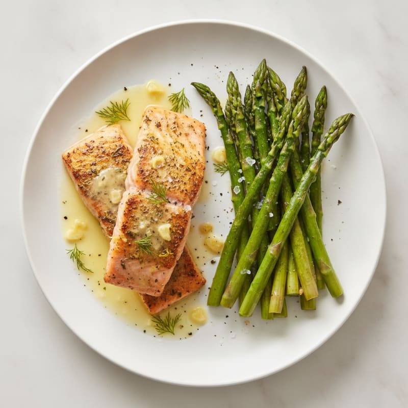 Lemon Herb Grilled Salmon with Asparagus