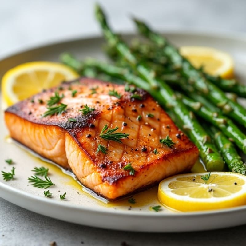 Lemon-Herb Roasted Salmon with Crispy Asparagus