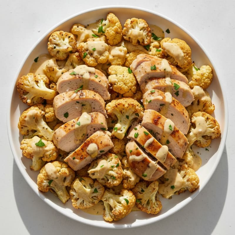 Roasted Cauliflower with Lemon-Herb Dressing