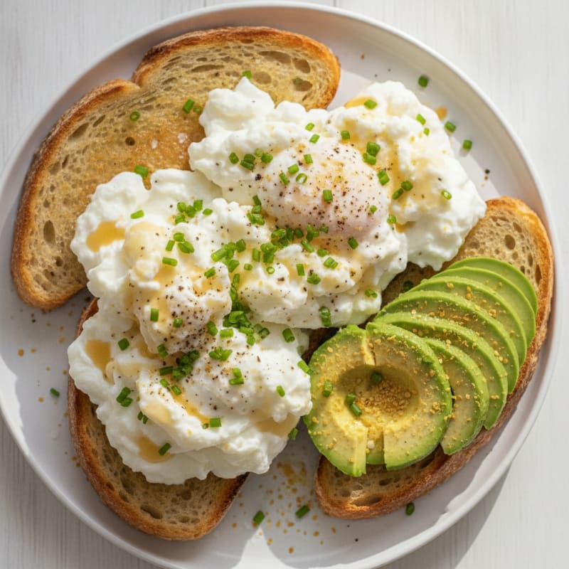 Fluffy Egg Whites on Sourdough Toast