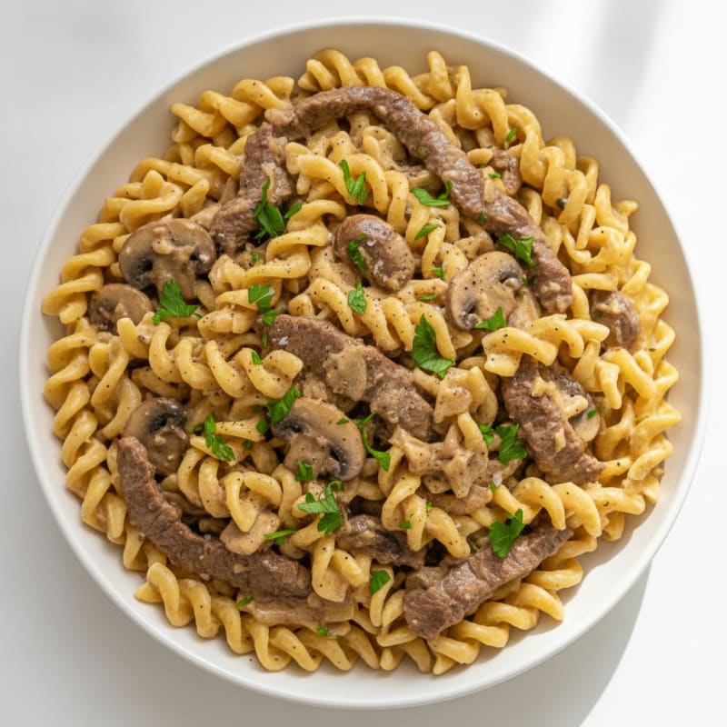 Beef Stroganoff with Egg Noodles