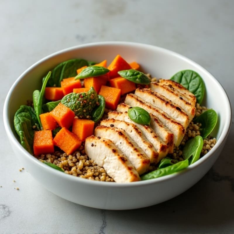 Protein-Packed Quinoa Bowl with Grilled Chicken and Sweet Potato