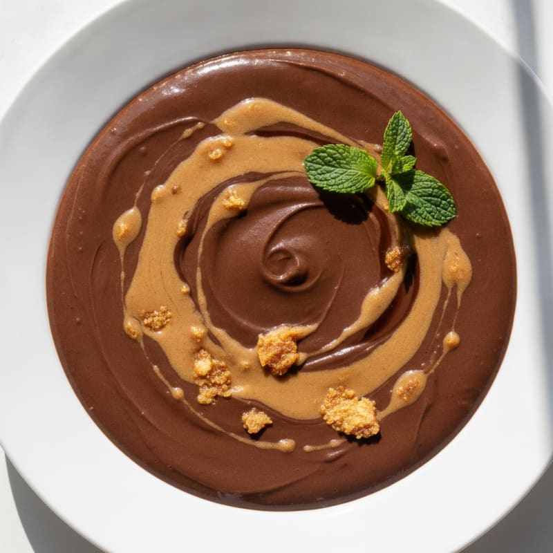Silky Chocolate Protein Pudding with Almond Butter
