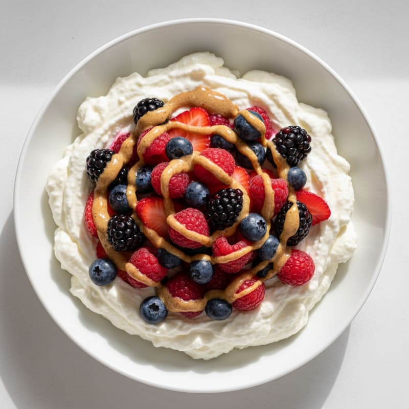 Silky Greek Yogurt Protein Mousse with Mixed Berries