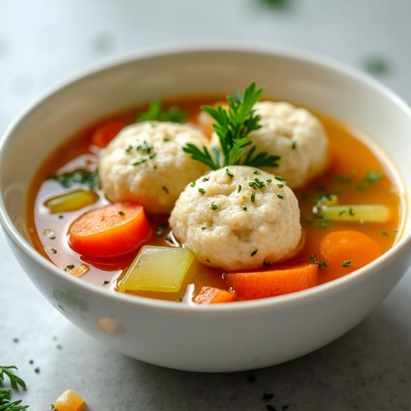 Chicken and Vegetable Soup with Fluffy Herb Dumplings