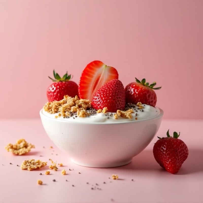 Protein-Packed Greek Yogurt Strawberry Shortcake Bowl